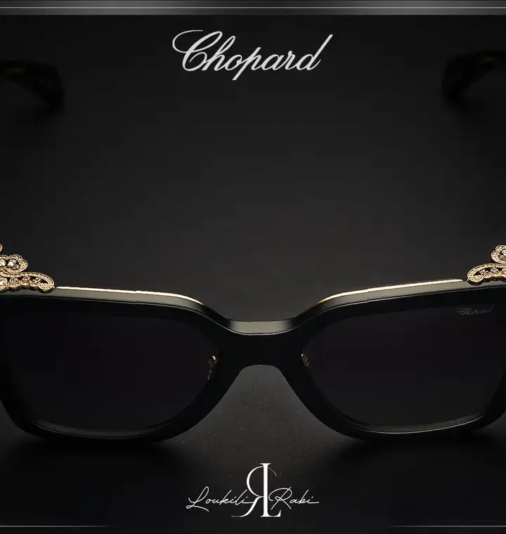 Packshot de lunettes de soleil Chopard sur fond noir