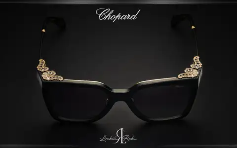 Packshot de lunettes de soleil Chopard sur fond noir